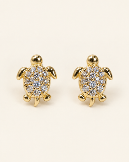 Turtle Stud Earrings — Gold