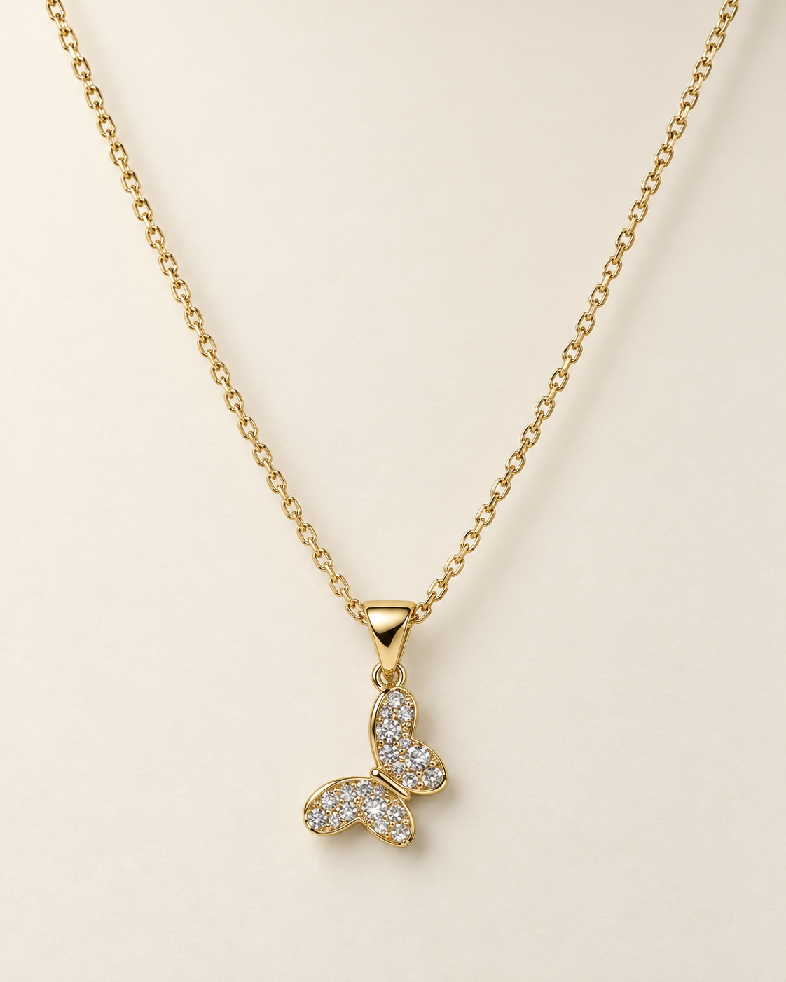 Butterfly Pendant Necklace — Gold