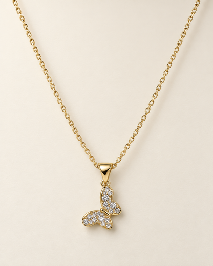 Butterfly Pendant Necklace — Gold