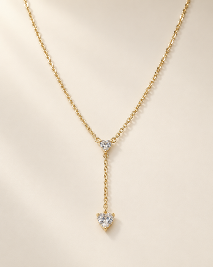 Heart Y Necklace — Gold