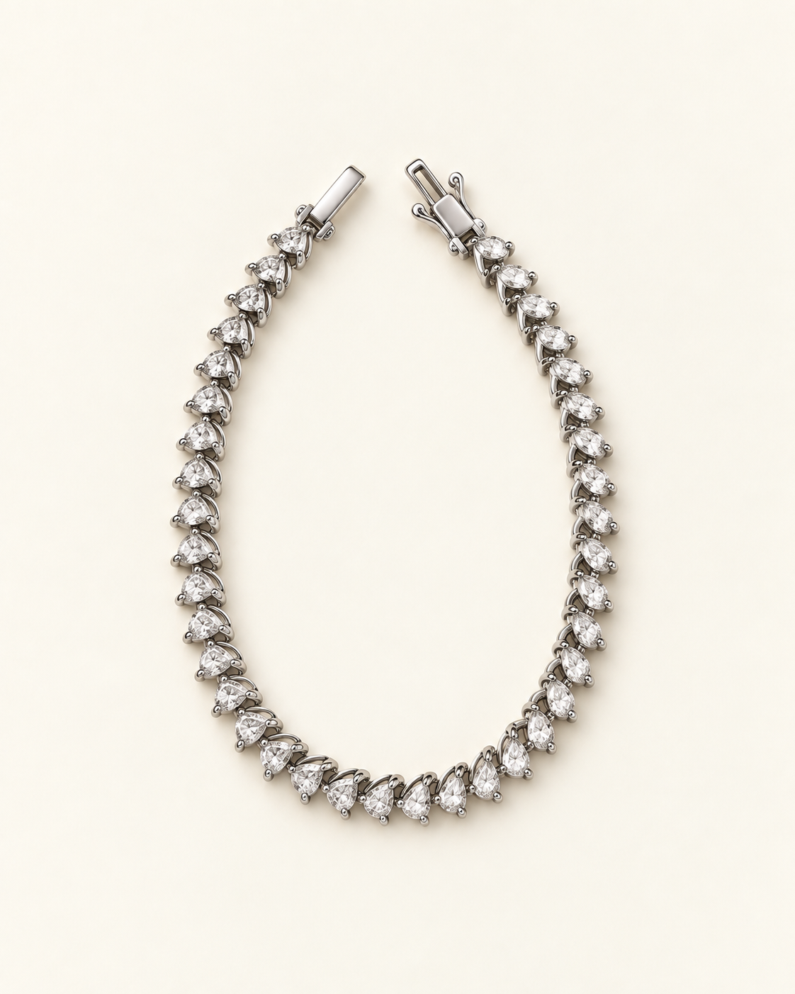 Dewdrop CZ Tennis Bracelet — Silver
