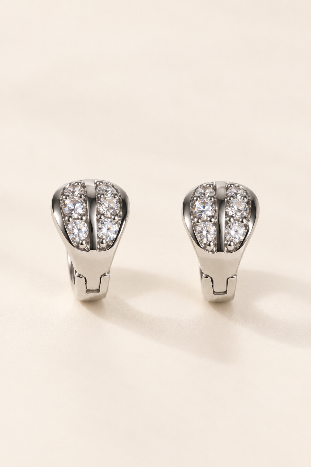 Petite Taper CZ Earrings — Silver
