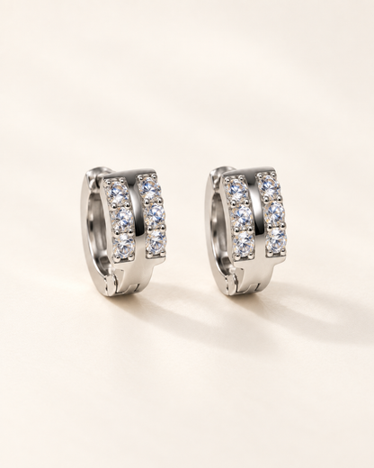 Six Light CZ Huggies — Silver