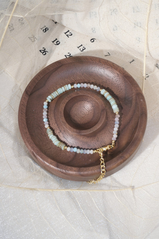 Aqua White Mixed Beads Bracelet — real product photo