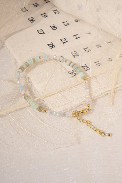 Aqua White Mixed Beads Bracelet — real product photo