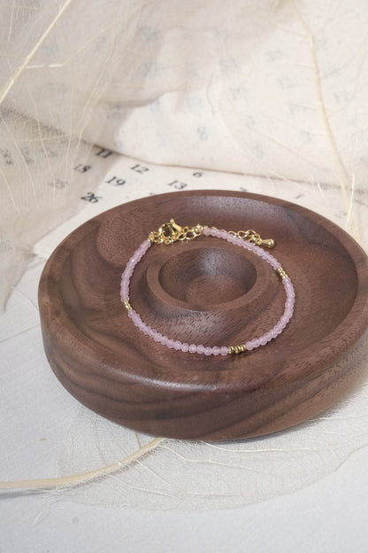 Pink Faceted Gold Tone Accent Bracelet — real product photo