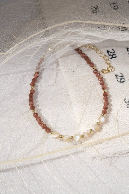 Red White Oval Beads Bracelet — real product photo