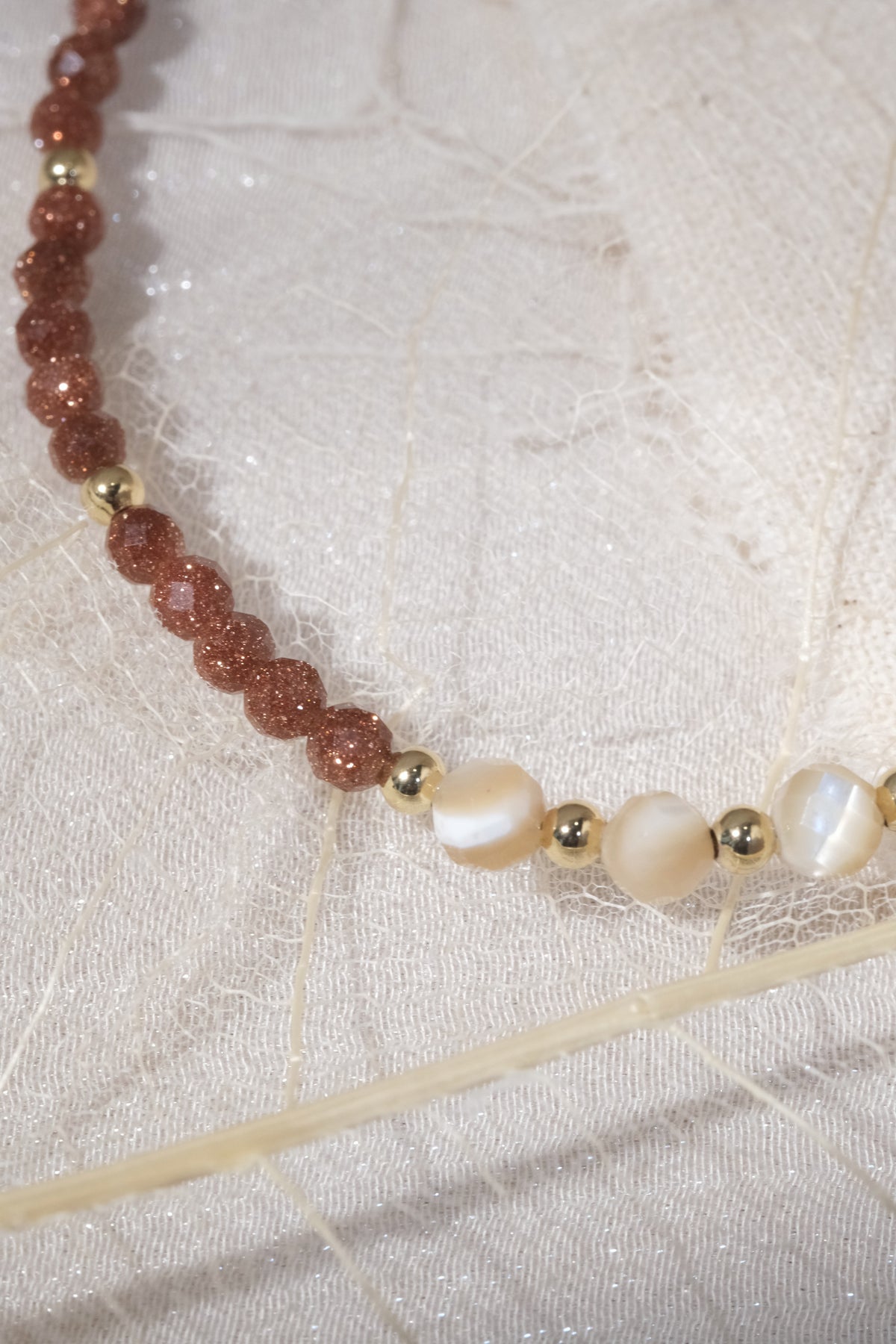 Red White Oval Beads Bracelet — real product photo