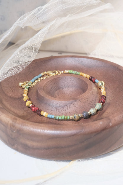 Multicolor Mixed Size Beads Bracelet — real product photo