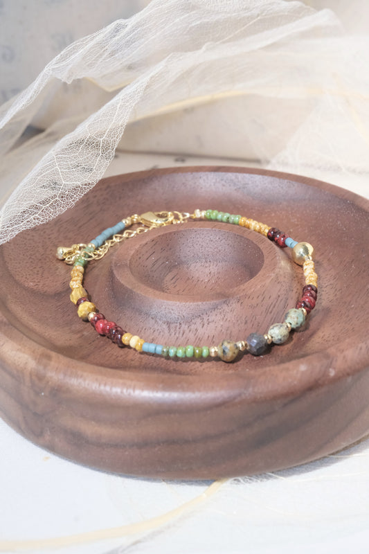 Multicolor Mixed Size Beads Bracelet — real product photo