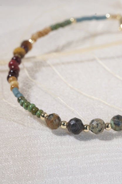 Multicolor Mixed Size Beads Bracelet — real product photo