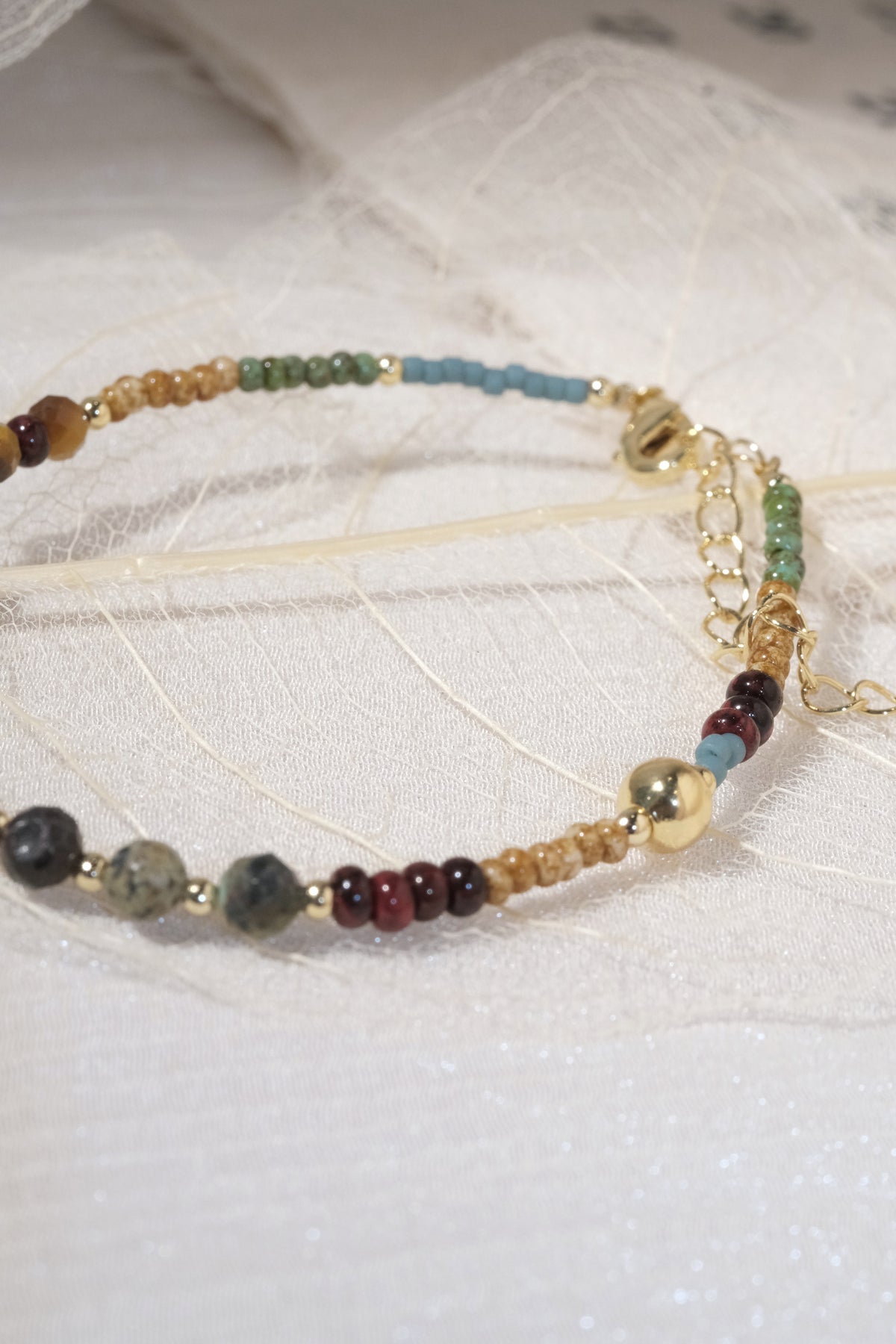 Multicolor Mixed Size Beads Bracelet — real product photo