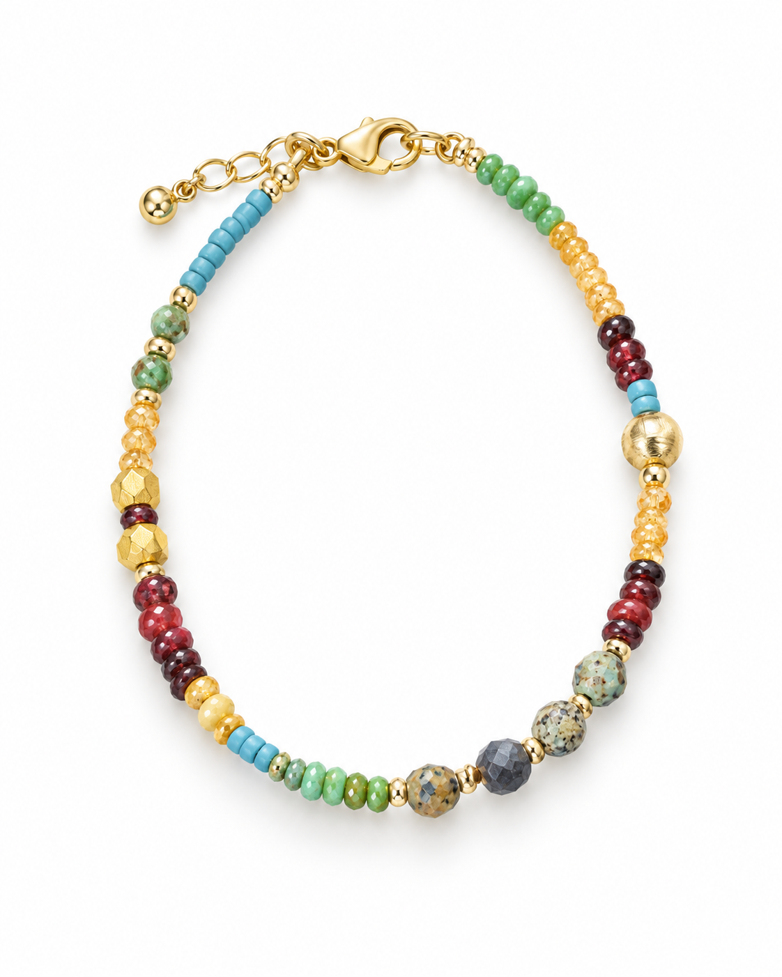 Multicolor Mixed Size Beads Bracelet
