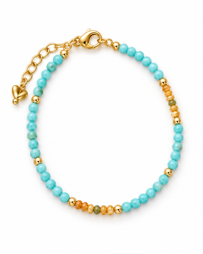 Aqua Gold Tone Cluster Bracelet