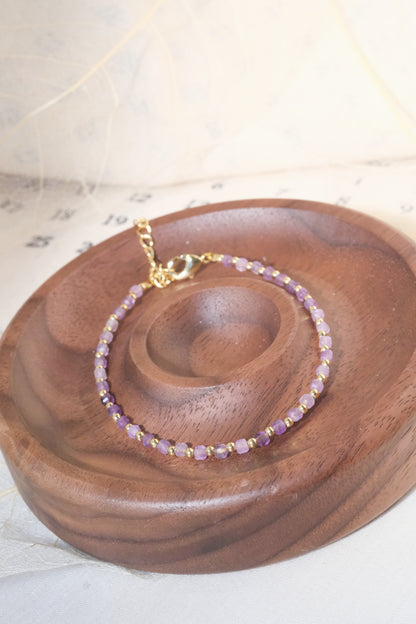Purple Faceted Gold Tone Spacers Bracelet — real product photo