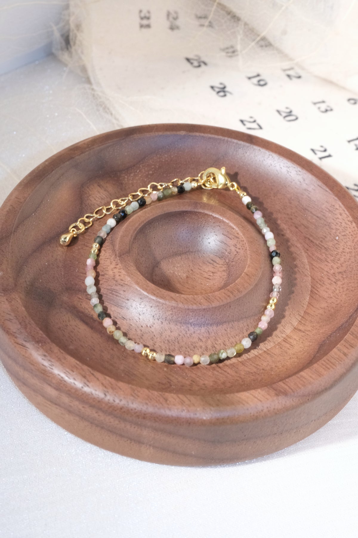 Pastel Dark Accent Beads Bracelet — real product photo