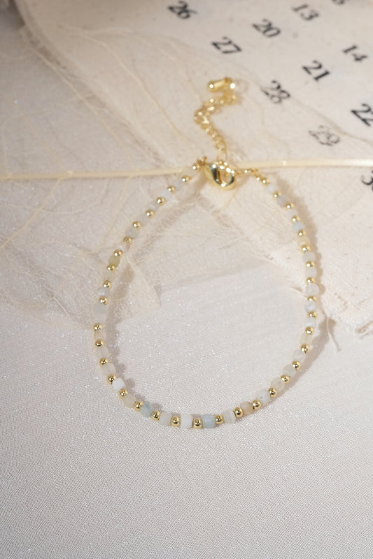 Cream Gold Tone Spacers Bracelet — real product photo