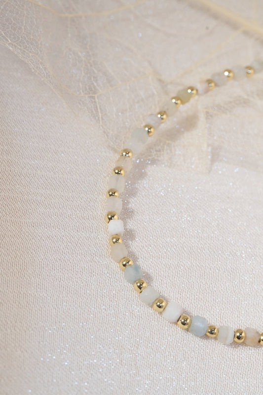 Cream Gold Tone Spacers Bracelet — real product photo