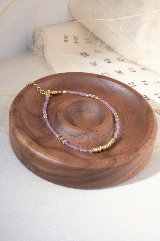 Purple Gold Tone Ribbed Bar Bracelet — real product photo