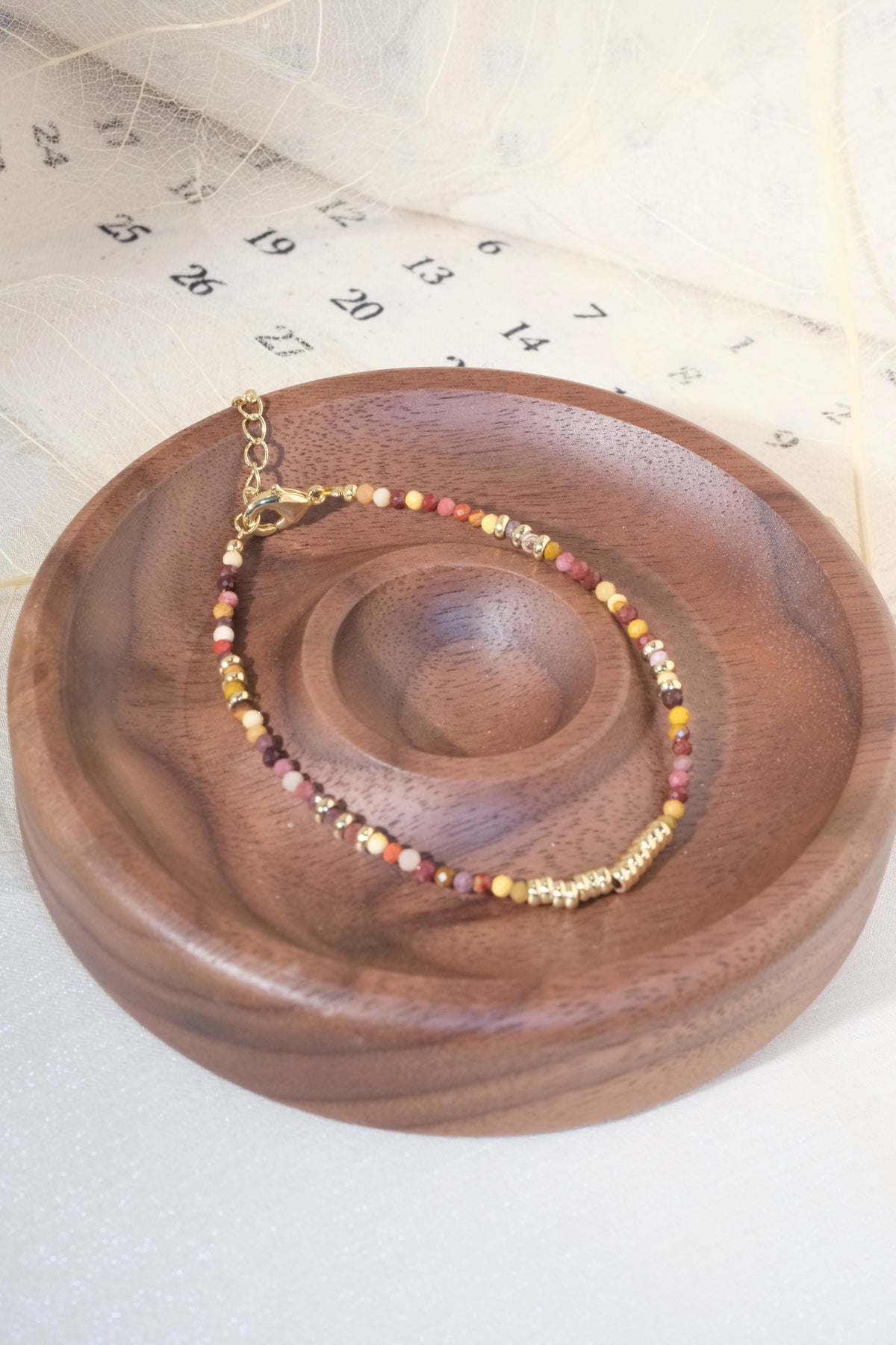 Multicolor Gold Tone Ribbed Bar Bracelet — real product photo