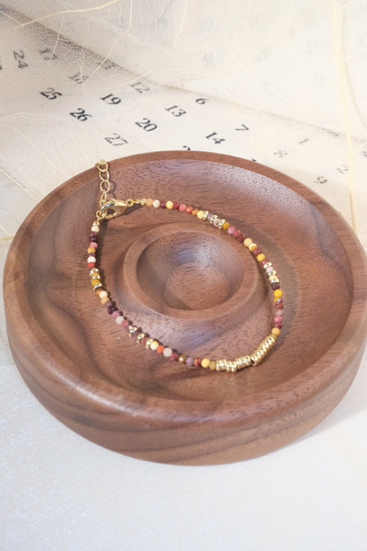 Multicolor Gold Tone Ribbed Bar Bracelet — real product photo