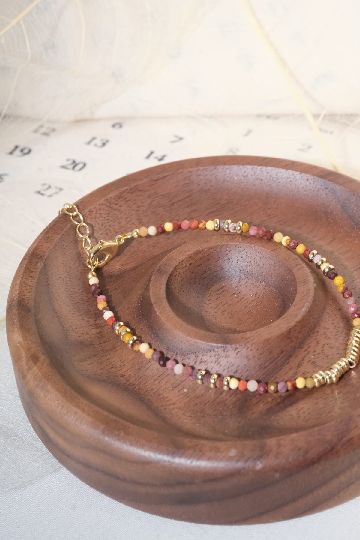 Multicolor Gold Tone Ribbed Bar Bracelet — real product photo