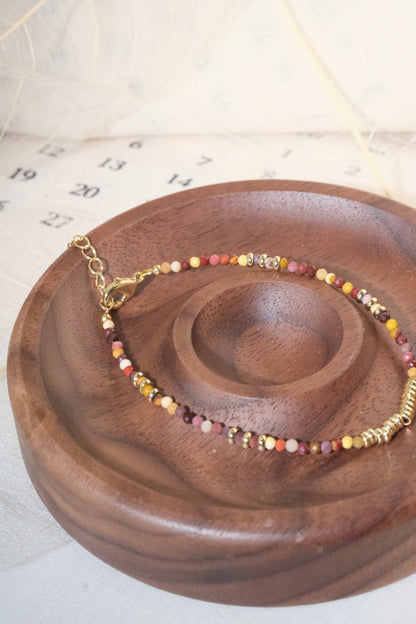 Multicolor Gold Tone Ribbed Bar Bracelet — real product photo