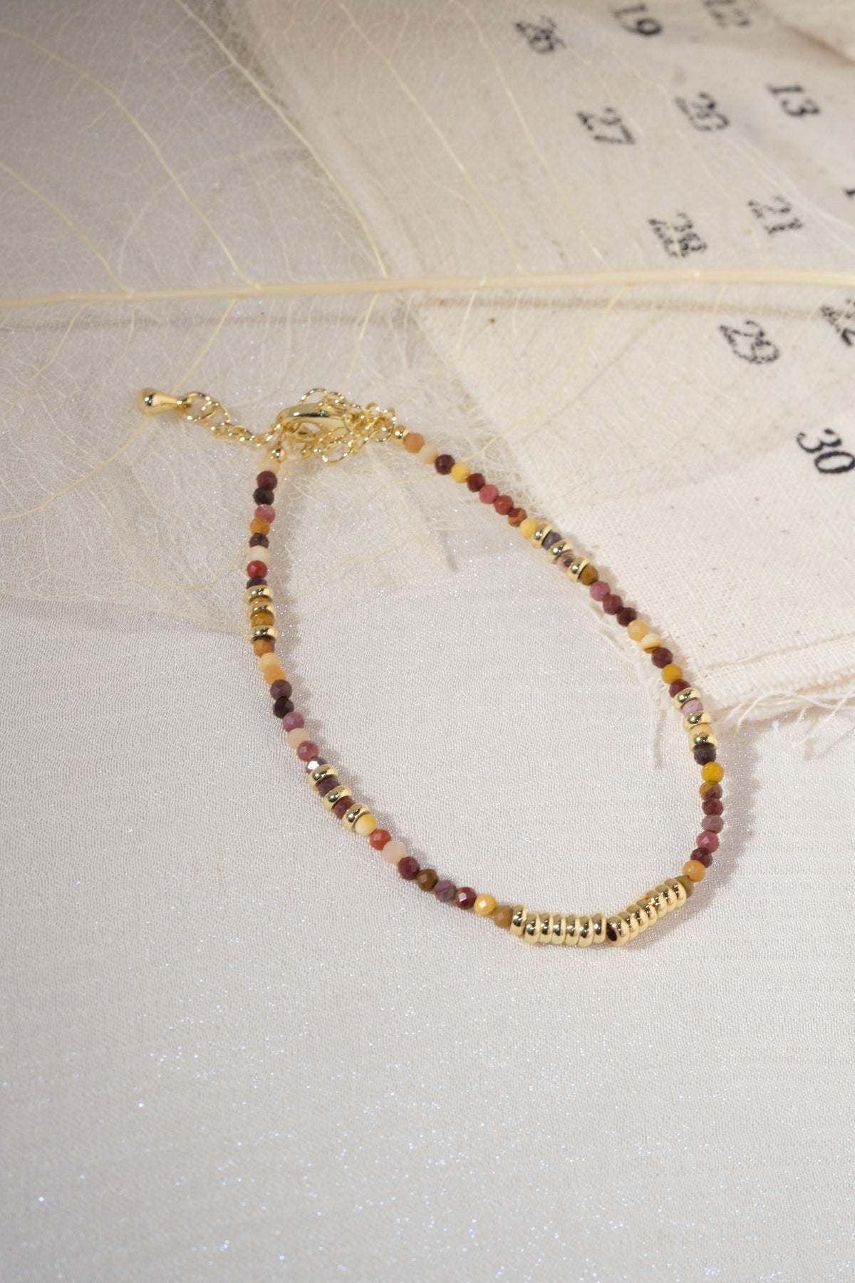 Multicolor Gold Tone Ribbed Bar Bracelet — real product photo
