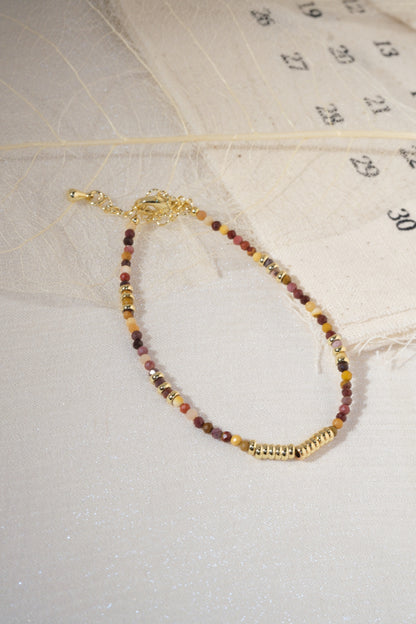 Multicolor Gold Tone Ribbed Bar Bracelet — real product photo