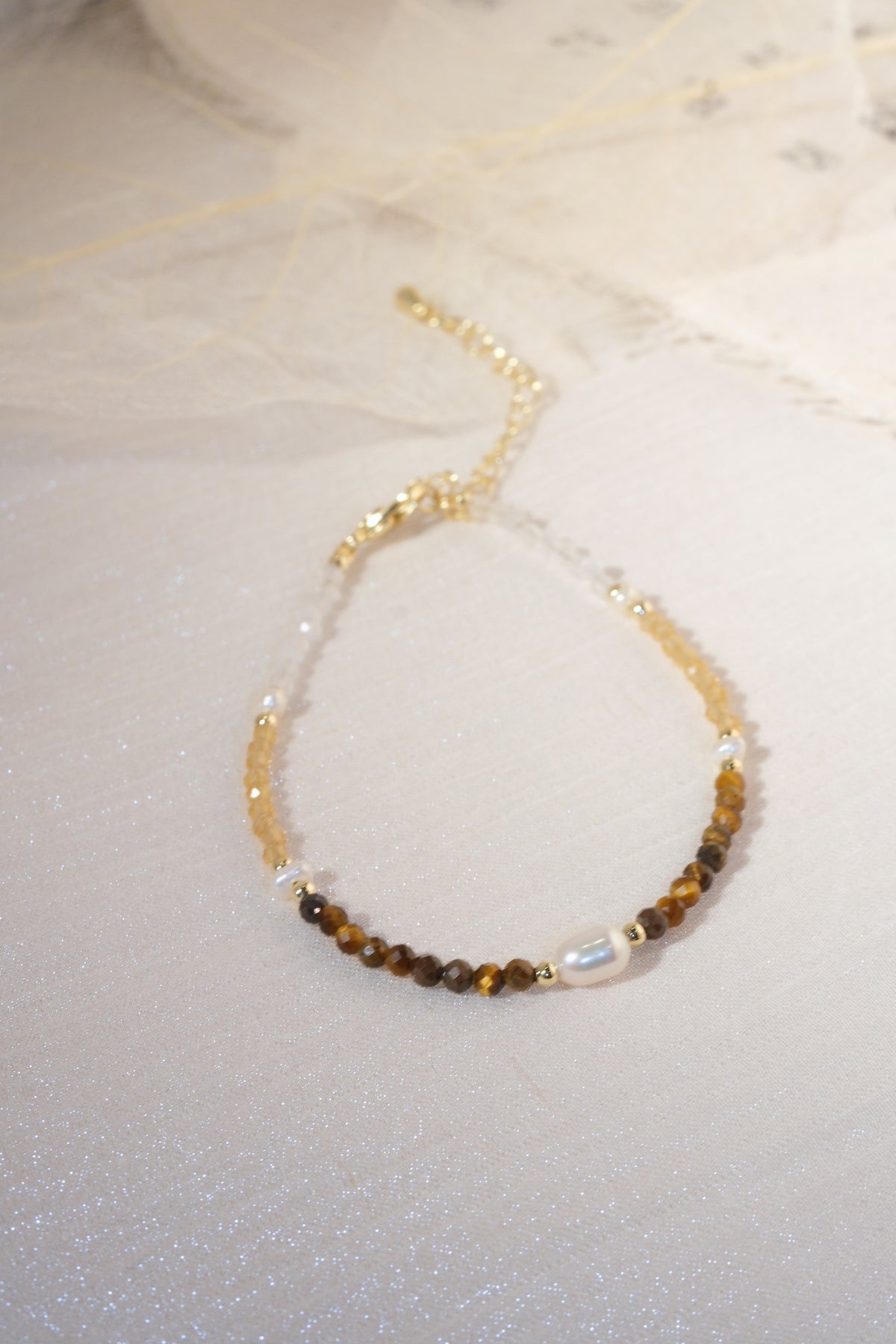 Brown White Chain Accent Bracelet — real product photo
