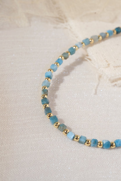Turquoise Color Gold Tone Spacers Bracelet — real product photo
