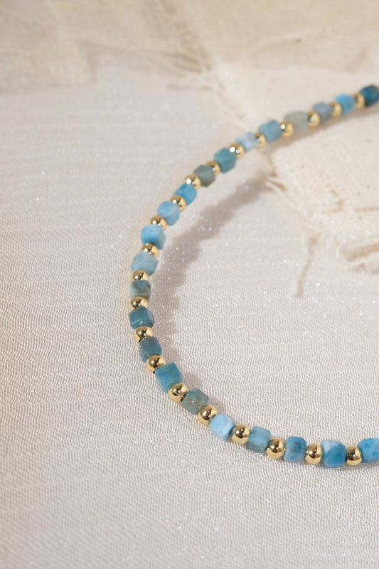 Turquoise Color Gold Tone Spacers Bracelet — real product photo