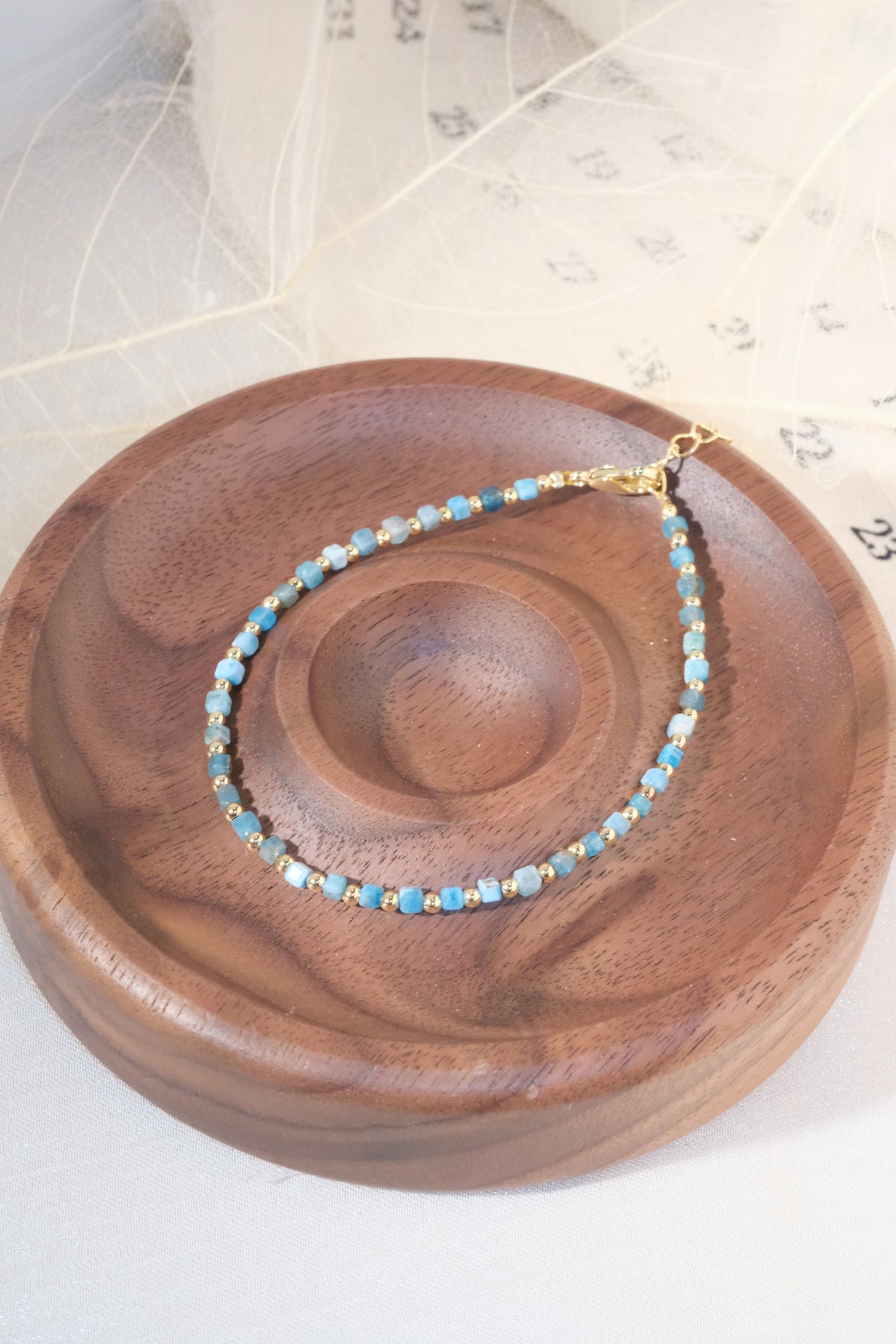 Turquoise Color Gold Tone Spacers Bracelet — real product photo