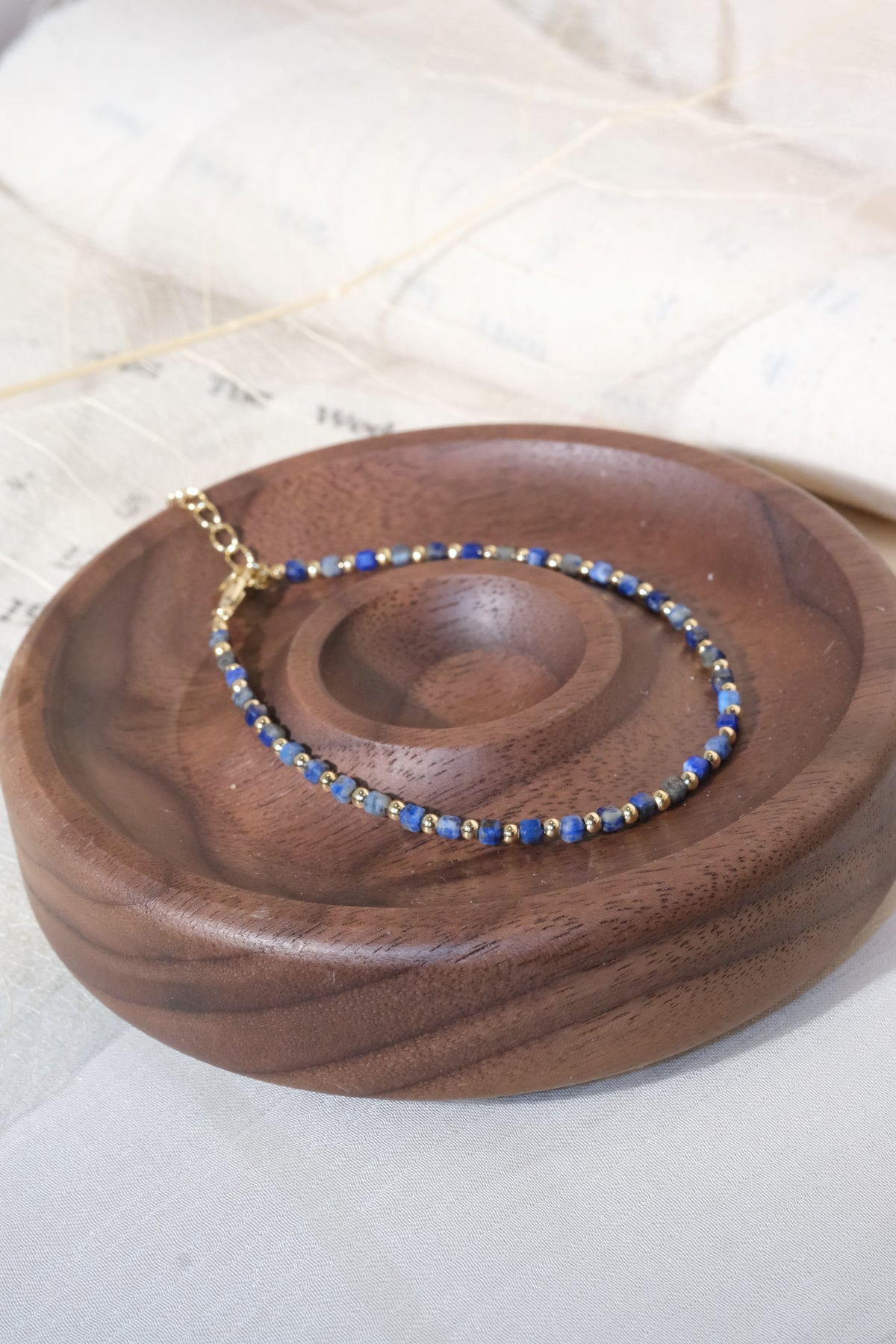 Dark Blue Round Beads Bracelet — real product photo