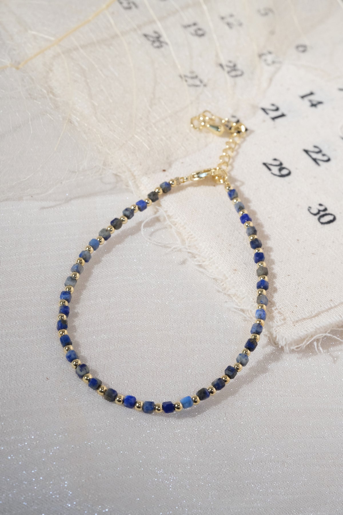 Dark Blue Round Beads Bracelet — real product photo