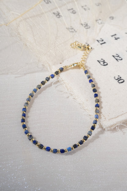 Dark Blue Round Beads Bracelet — real product photo