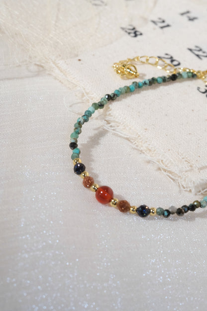 Green Red Orange Accents Bracelet — real product photo