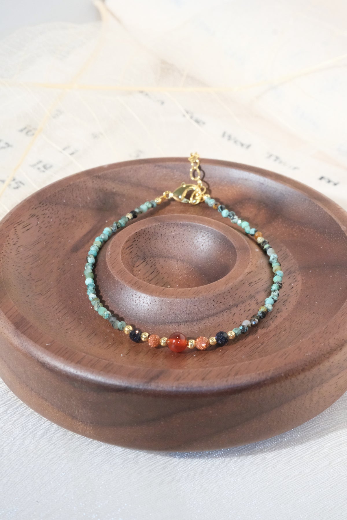 Green Red Orange Accents Bracelet — real product photo