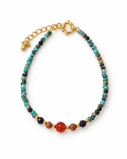 Green Red Orange Accents Bracelet