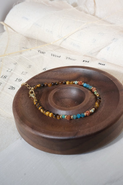 Brown Turquoise Color Accents Bracelet — real product photo