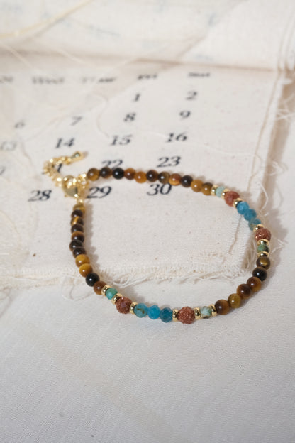 Brown Turquoise Color Accents Bracelet — real product photo