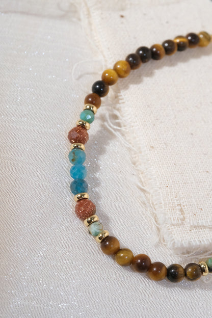 Brown Turquoise Color Accents Bracelet — real product photo