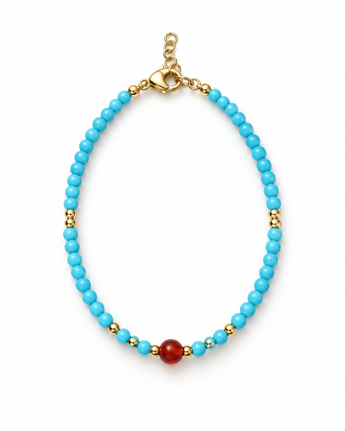 Turquoise Color Red Accents Bracelet