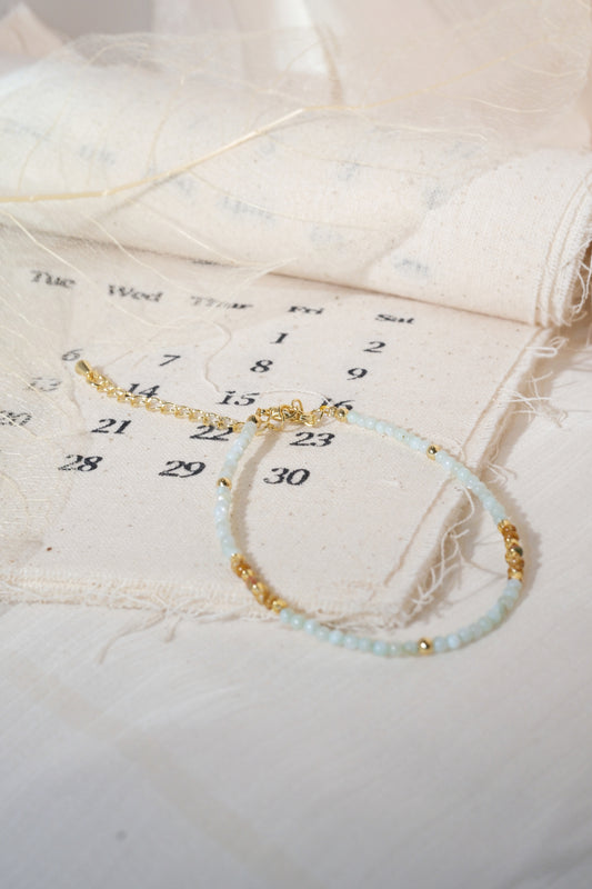 Pale Mint Faceted Beads Bracelet — real product photo
