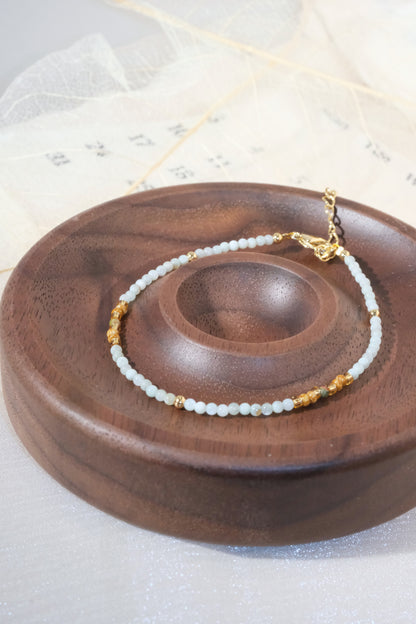 Pale Mint Faceted Beads Bracelet — real product photo