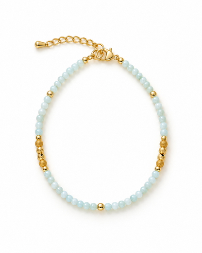 Pale Mint Faceted Beads Bracelet