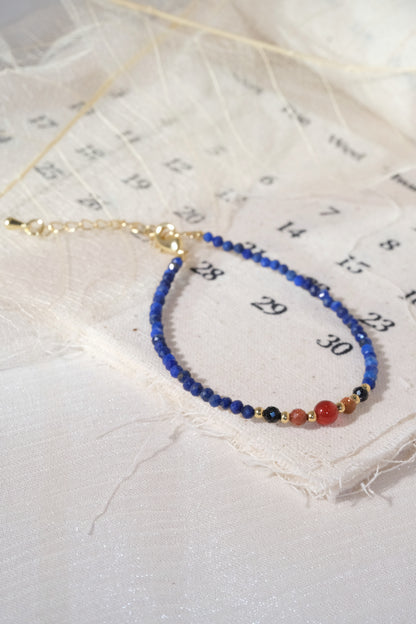 Bright Blue Red Accents Bracelet — real product photo