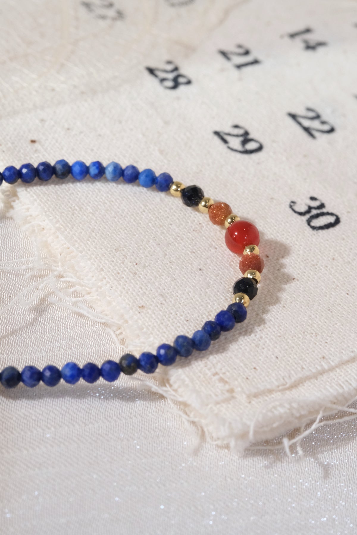 Bright Blue Red Accents Bracelet — real product photo