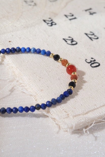 Bright Blue Red Accents Bracelet — real product photo