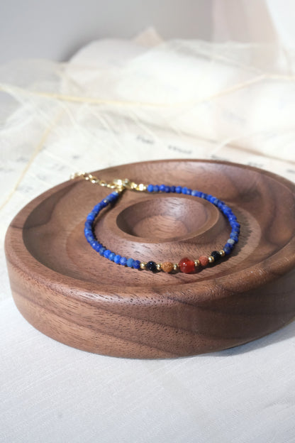 Bright Blue Red Accents Bracelet — real product photo
